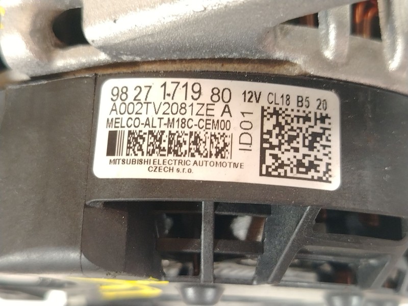 Recambio de alternador para peugeot rifter 1.5 bluehdi 100 referencia OEM IAM 9827171980 A002TV2081ZEA 