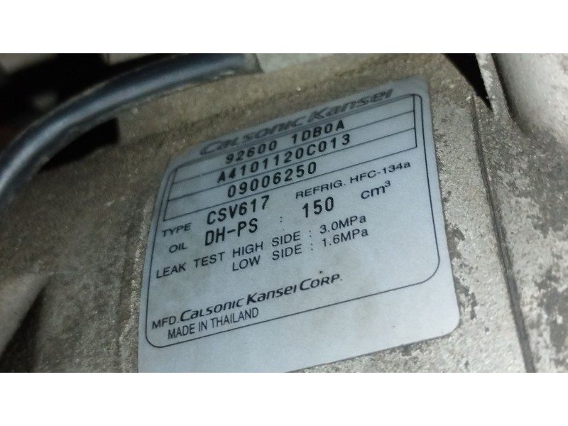 Recambio de compresor aire acondicionado para nissan qashqai i (j10, nj10) 2.0 referencia OEM IAM 926001DB0A  
