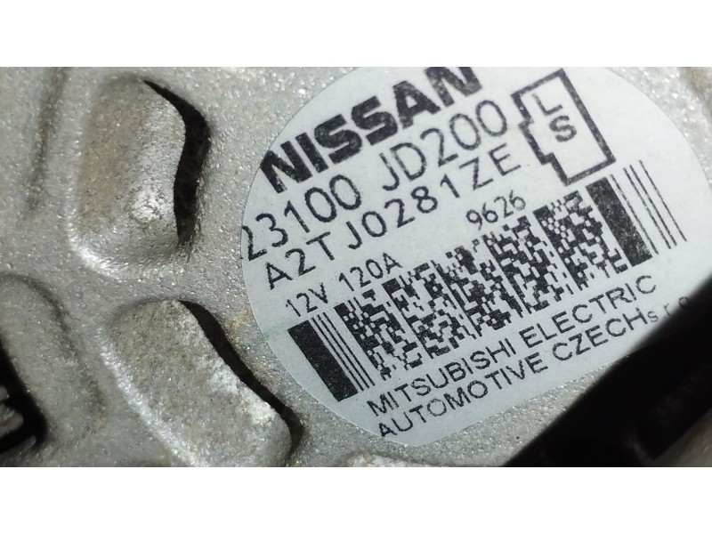 Recambio de alternador para nissan qashqai i (j10, nj10) 2.0 referencia OEM IAM 23100JD200 A2TJ0281ZE 