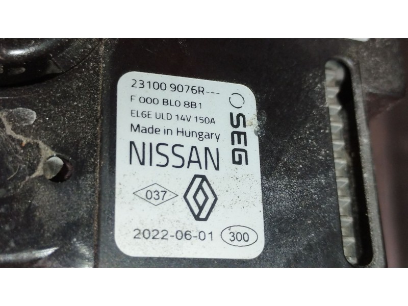 Recambio de alternador para dacia sandero iii 1.0 sce 65 referencia OEM IAM 231009076R F000BL08B1 