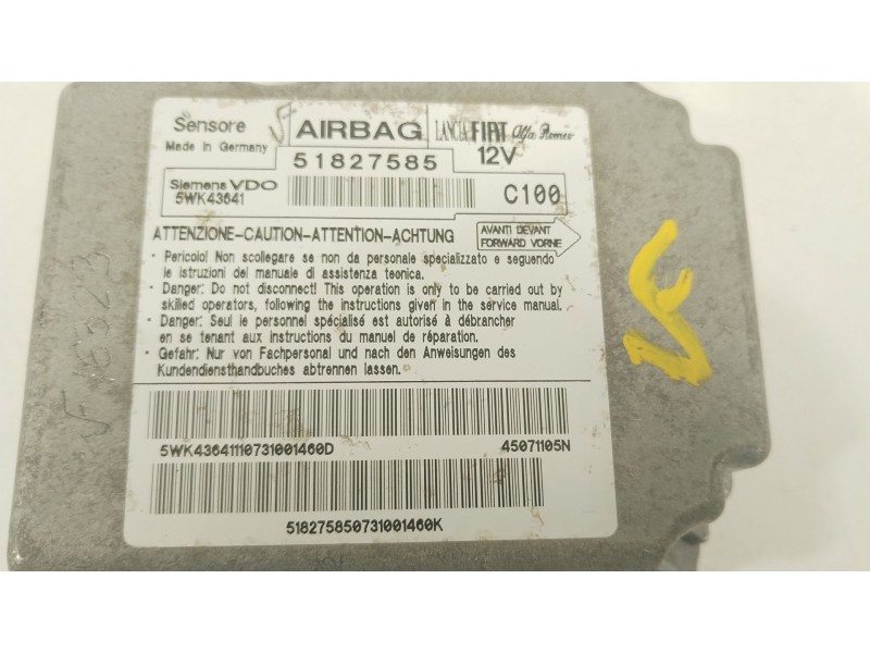 Recambio de centralita airbag para fiat bravo ii (198_) 1.4 t-jet (198axg1b) referencia OEM IAM 51827585 5WK43641 