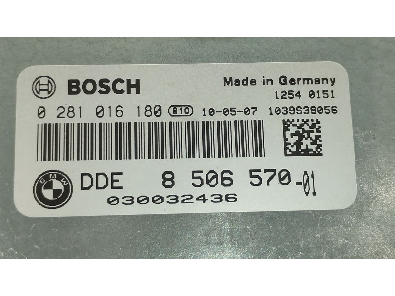 Recambio de centralita motor uce para bmw x5 (e70) xdrive 30 d referencia OEM IAM 8506570 0281016180 