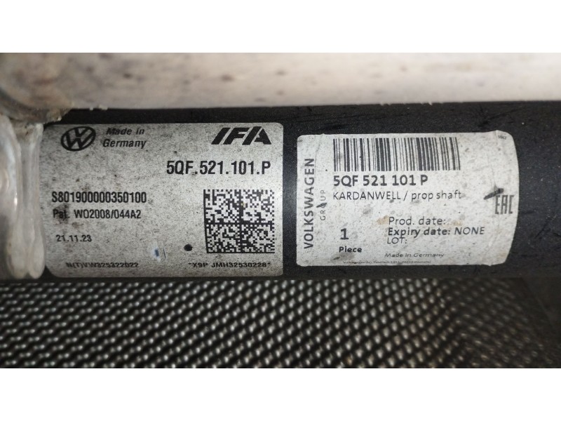 Recambio de transmision central para volkswagen tiguan (ad1, ax1) 2.0 tdi 4motion referencia OEM IAM 5QF521101P  