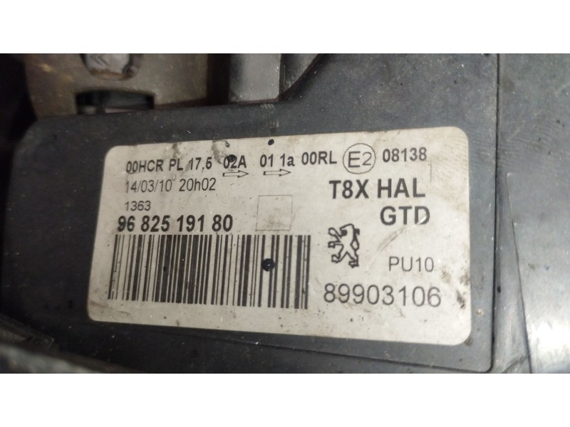 Recambio de faro izquierdo para peugeot 5008 (0u_, 0e_) 1.6 hdi referencia OEM IAM 9682519180 89903106 