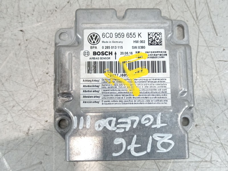 Recambio de kit airbag para seat toledo (kg3) 1.2 tsi referencia OEM IAM 6JB857009C 5F0880201H 6C0959655K