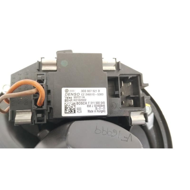 Recambio de ventilador calefaccion para seat altea (5p1) 2.0 tdi 16v referencia OEM IAM 3C0907521D F011500045 1K1820015G