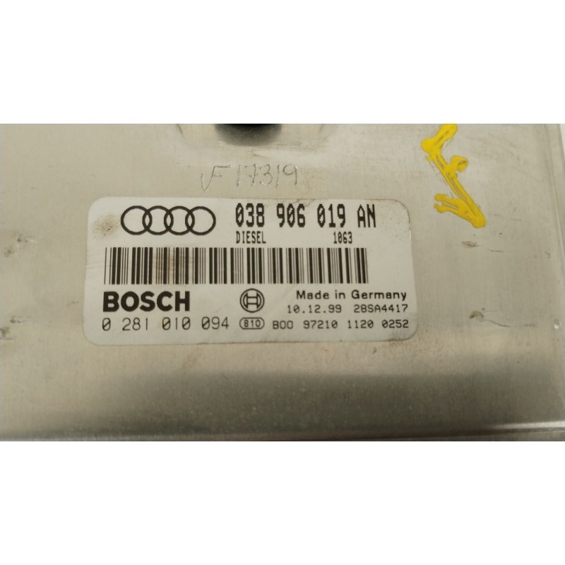 Recambio de centralita motor uce para audi a4 b5 (8d2) 1.9 tdi referencia OEM IAM 038906019AN 0281010094 