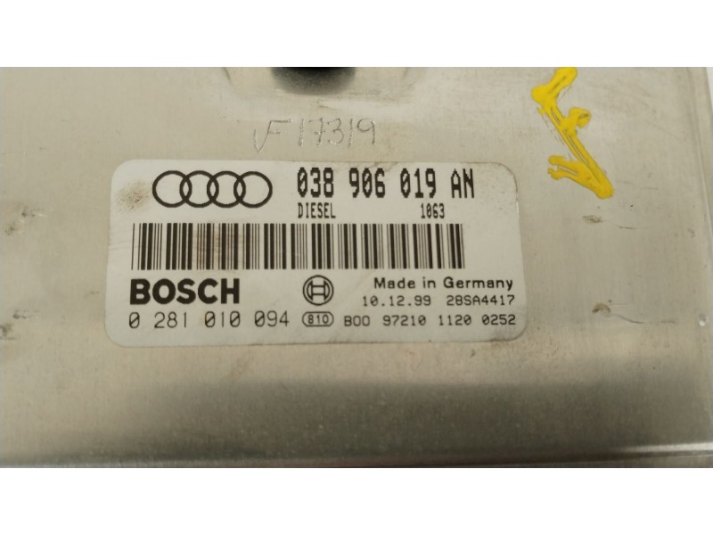 Recambio de centralita motor uce para audi a4 b5 (8d2) 1.9 tdi referencia OEM IAM 038906019AN 0281010094 
