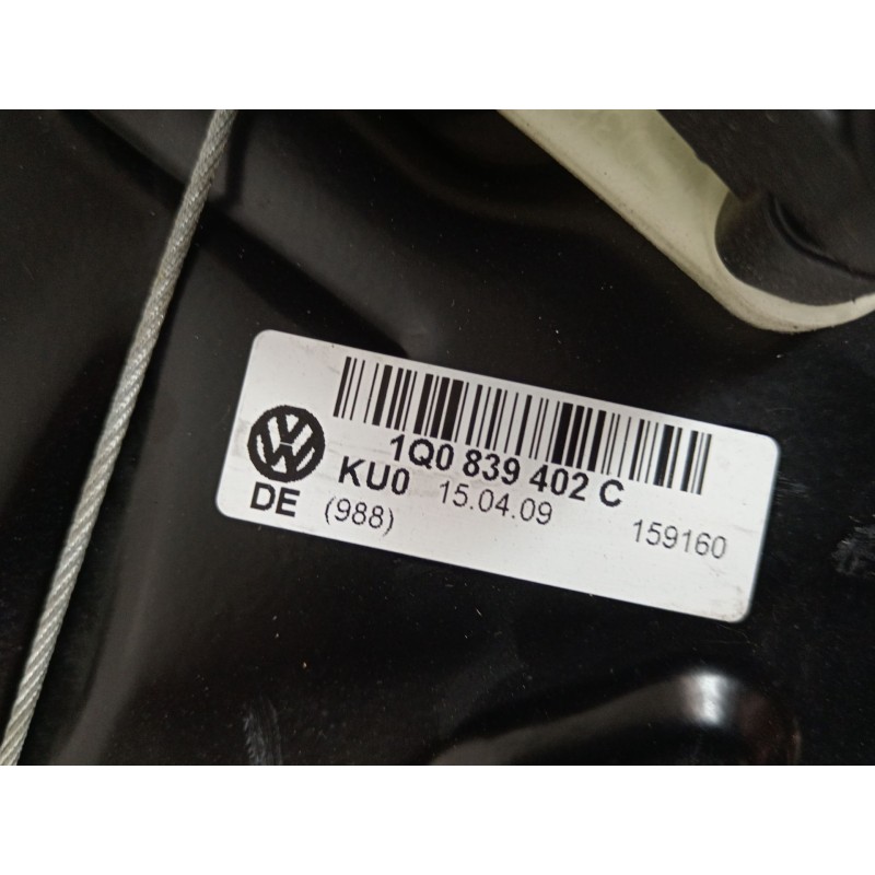 Recambio de elevalunas trasero derecho para volkswagen eos (1f7, 1f8) 2.0 tdi 16v referencia OEM IAM 1Q0839402C 1Q0959812A 
