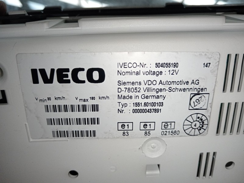 Recambio de cuadro instrumentos para iveco daily iii furgoneta 29 l 9 v referencia OEM IAM 504055190  