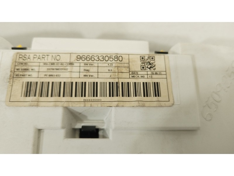 Recambio de cuadro instrumentos para citroën c5 iii break (rw_) 2.0 hdi 165 referencia OEM IAM 9666330580  