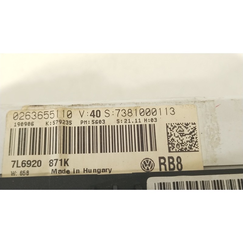 Recambio de cuadro instrumentos para volkswagen touareg (7la, 7l6, 7l7) 2.5 r5 tdi referencia OEM IAM 7L6920871K 0263655110 