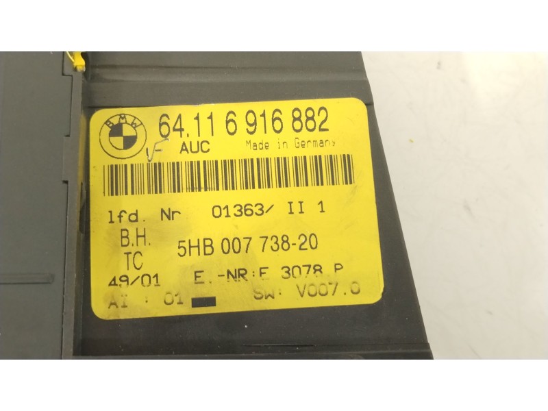 Recambio de mando climatizador para bmw 3 (e46) 320 d referencia OEM IAM 64116916882  
