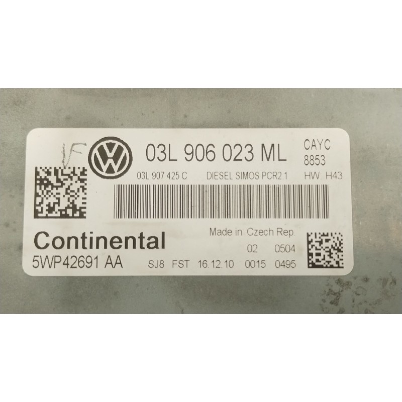 Recambio de centralita motor uce para volkswagen golf vi (5k1) 1.6 tdi referencia OEM IAM 03L906023ML 5WP42691AA 