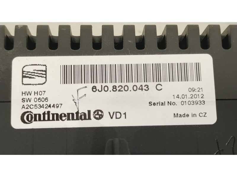 Recambio de mando climatizador para seat ibiza iv (6j5, 6p1) 1.6 tdi referencia OEM IAM 6J0820043C  