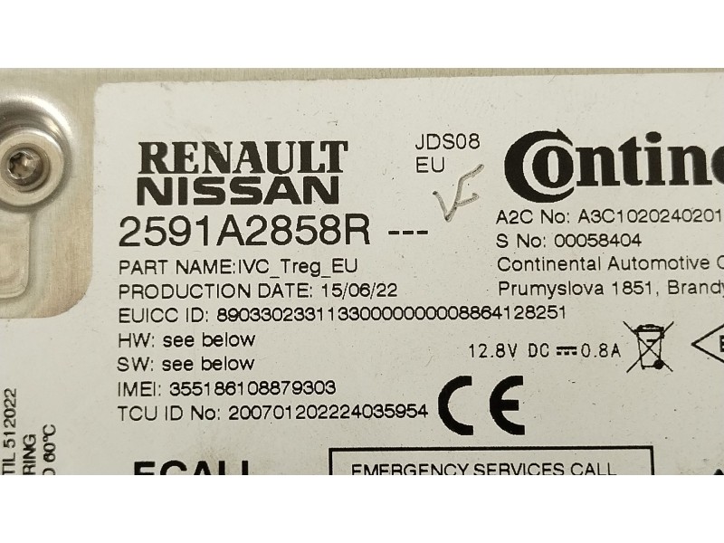 Recambio de modulo electronico para dacia sandero iii 1.0 sce 65 referencia OEM IAM 2591A2858R  