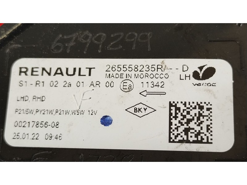 Recambio de piloto trasero izquierdo para dacia sandero iii 1.0 sce 65 referencia OEM IAM 265558235R  