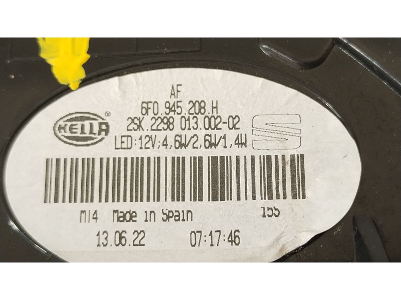 Recambio de piloto trasero derecho para seat ibiza (kj1) fr ib referencia OEM IAM 6F0945208H  