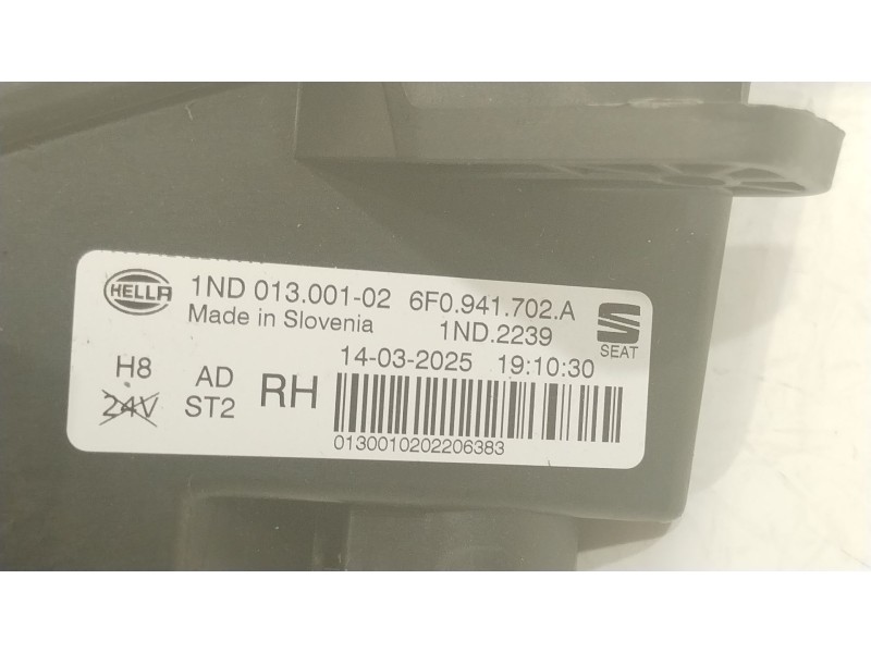 Recambio de faro antiniebla derecho para seat ibiza v (kj1, kjg) 1.0 tsi referencia OEM IAM 6F0941702A  