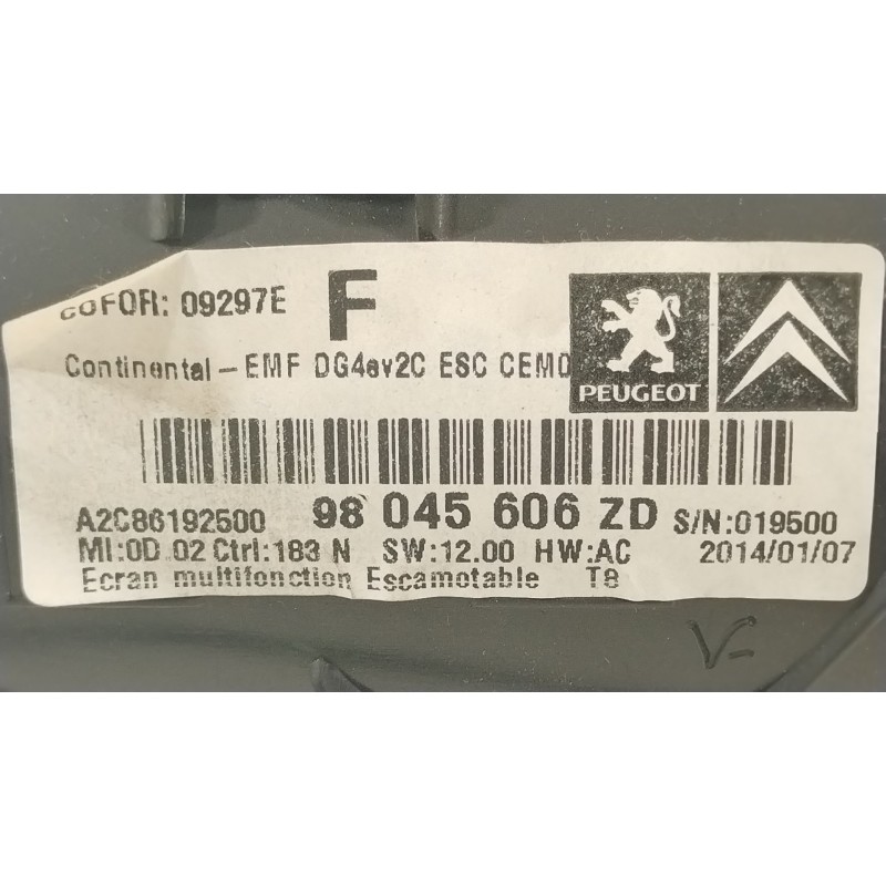 Recambio de pantalla multifuncion para peugeot 3008 i monospace (0u_) 1.6 vti referencia OEM IAM 98045606ZD  