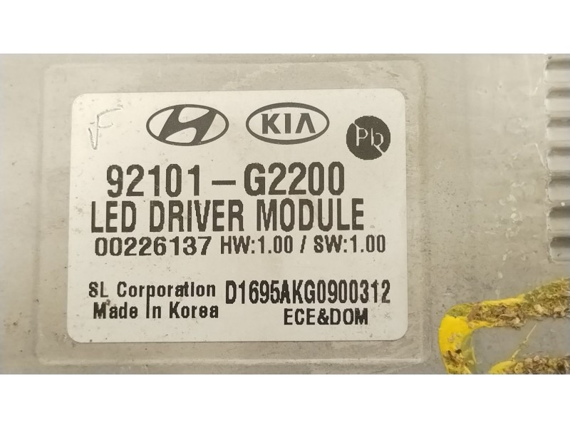 Recambio de faro izquierdo para hyundai ioniq (ae) 1.6 gdi hybrid referencia OEM IAM 92101G2200  