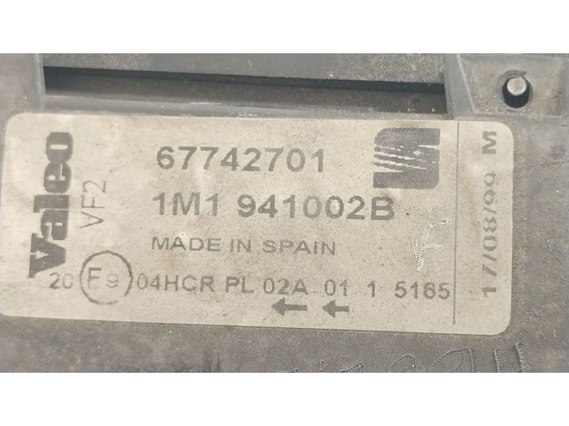 Recambio de faro derecho para seat toledo ii (1m2) 1.9 tdi referencia OEM IAM 1M1941002B 67742701 