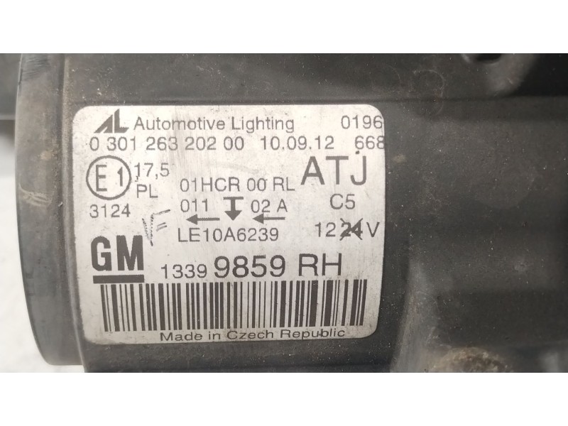 Recambio de faro derecho para opel zafira tourer c (p12) 2.0 cdti (75) referencia OEM IAM 13399859 030126320200 