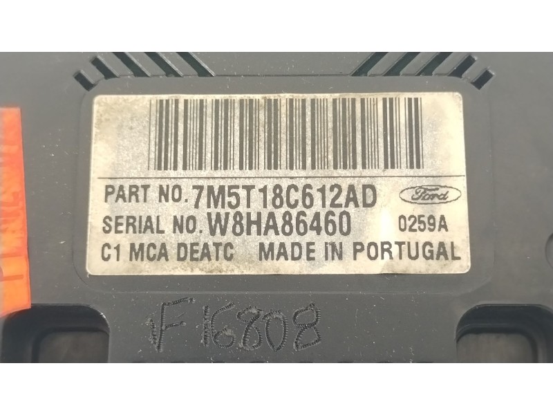 Recambio de mando climatizador para ford c-max (dm2) 1.8 tdci referencia OEM IAM 7M5T18C612AD  