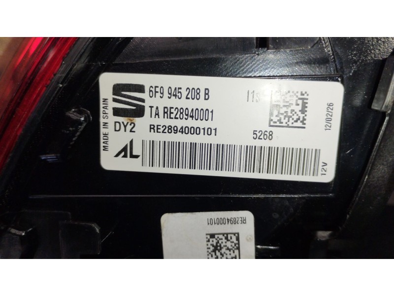 Recambio de piloto trasero derecho para seat arona (kj7, kjp) 1.5 tsi referencia OEM IAM 6F9945208B  