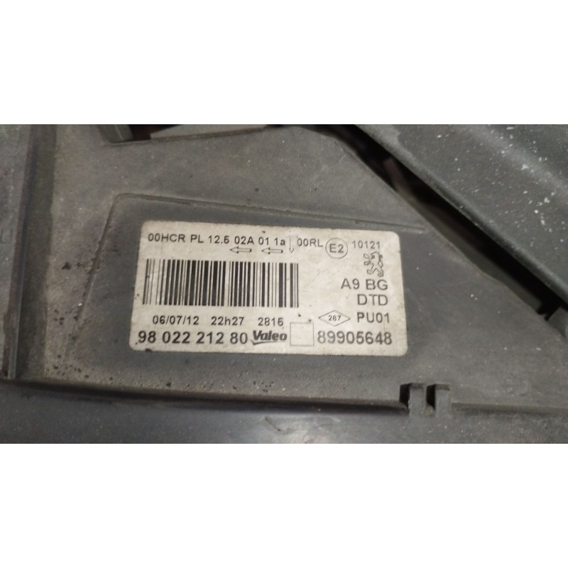 Recambio de faro derecho para peugeot 208 i (ca_, cc_) 1.2 vti 82 referencia OEM IAM 9802221280 89905648 