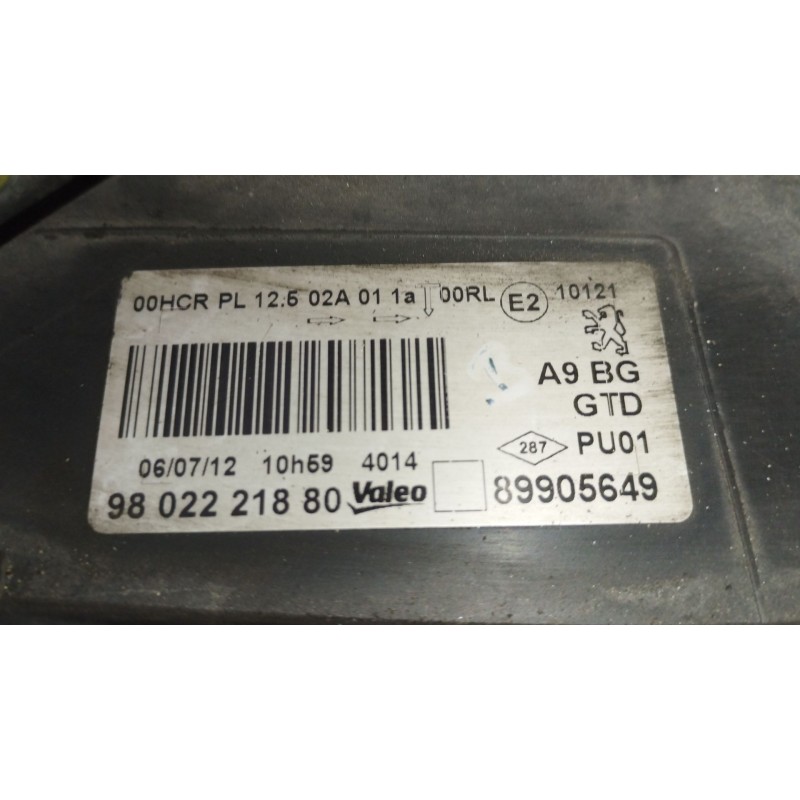 Recambio de faro izquierdo para peugeot 208 i (ca_, cc_) 1.2 vti 82 referencia OEM IAM 9802221880 89905649 