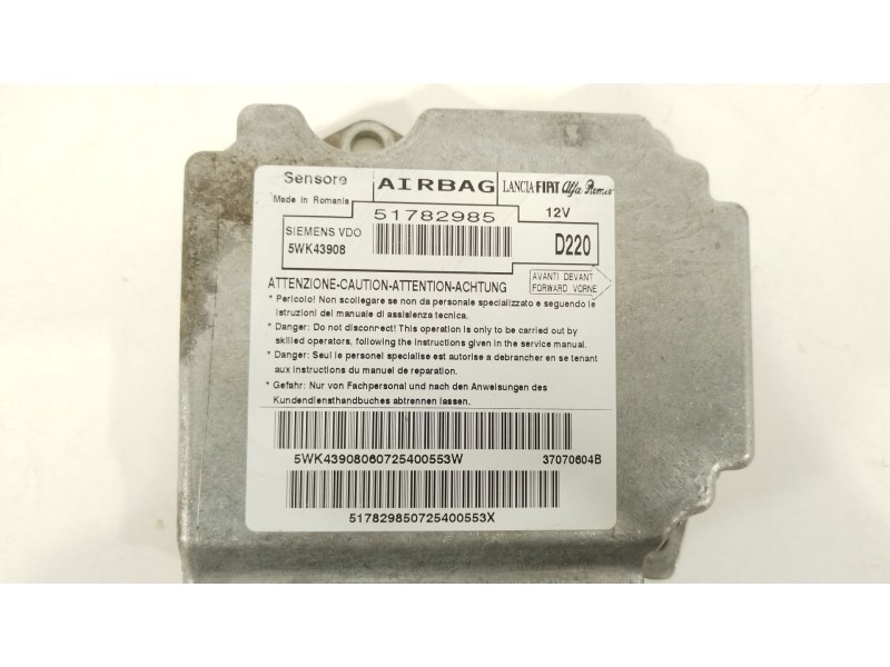 Recambio de centralita airbag para fiat 500 (312_) 1.4 (312axc1b, 312cxc1b) referencia OEM IAM 51782985  
