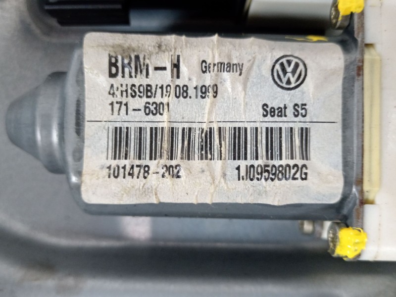 Recambio de elevalunas delantero derecho para seat toledo ii (1m2) 1.9 tdi referencia OEM IAM 1M1837730E 1JO959802G 1M0837756