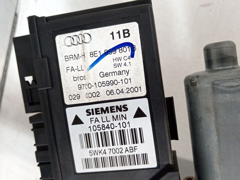Recambio de elevalunas delantero izquierdo para audi a4 b6 (8e2) 2.0 referencia OEM IAM 8E0837461C 8E1059801B 