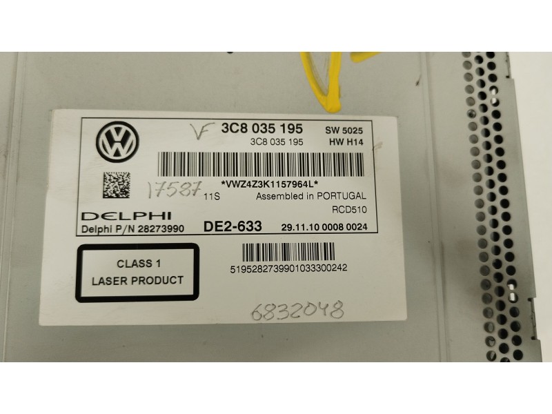 Recambio de sistema audio / radio cd para volkswagen golf vi (5k1) 1.6 tdi referencia OEM IAM 3C8035195  