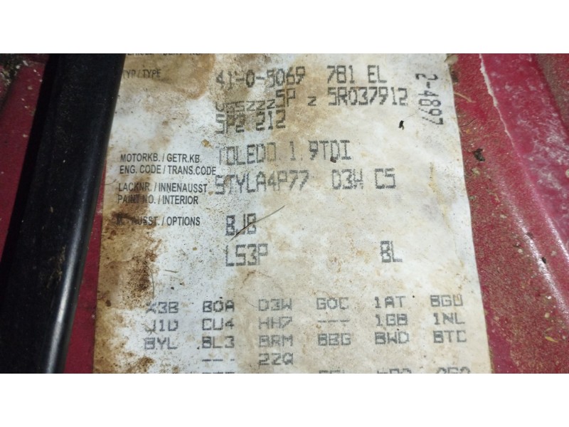Recambio de motor completo para seat toledo iii (5p2) 1.9 tdi referencia OEM IAM BJB  
