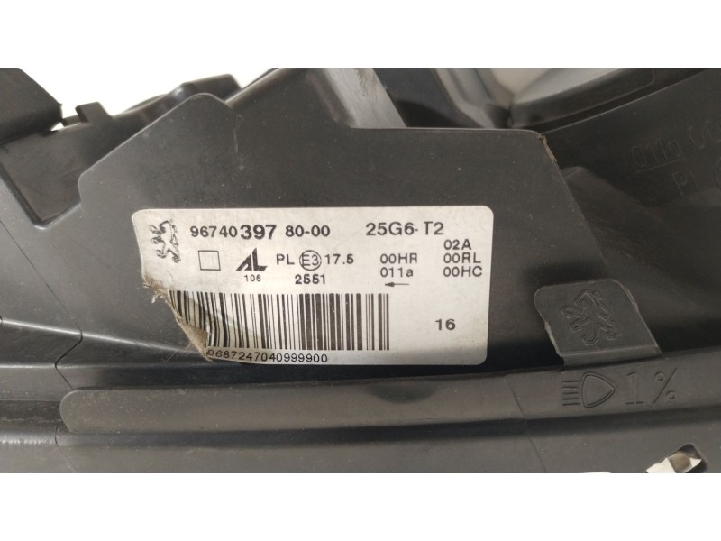 Recambio de faro derecho para peugeot 308 i (4a_, 4c_) 1.6 hdi referencia OEM IAM 9674039780  