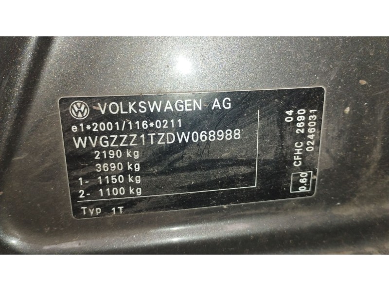 Recambio de motor completo para volkswagen touran (1t3) 2.0 tdi referencia OEM IAM CFH  