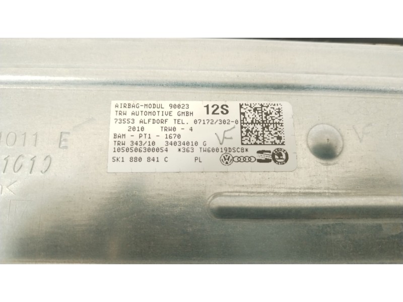 Recambio de airbag delantero izquierdo para volkswagen golf vi (5k1) 1.6 tdi referencia OEM IAM 5K1880841C  
