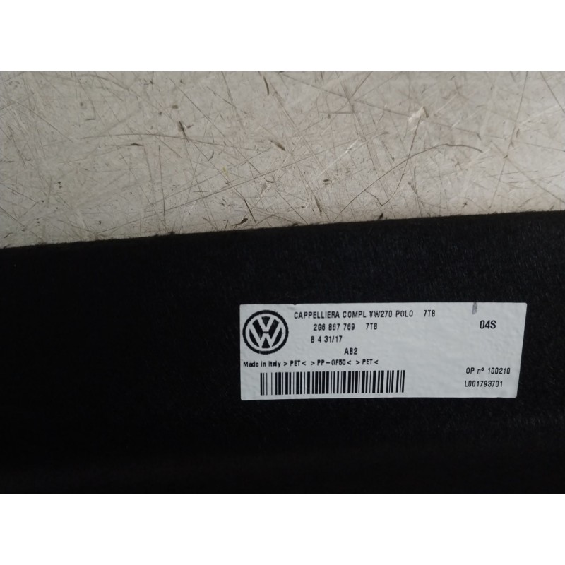Recambio de bandeja trasera para volkswagen polo vi (aw1, bz1, ae1) 1.0 tsi referencia OEM IAM 2G68677697T8 2G6867769 
