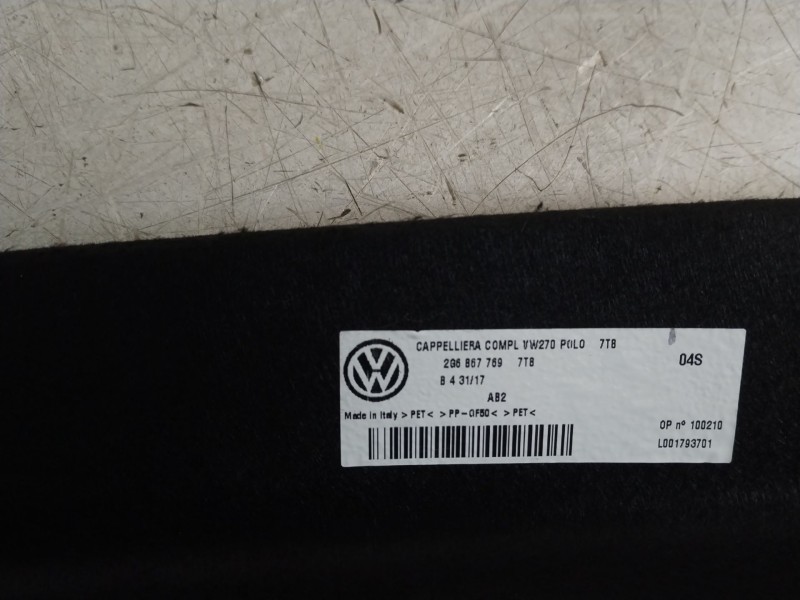 Recambio de bandeja trasera para volkswagen polo vi (aw1, bz1, ae1) 1.0 tsi referencia OEM IAM 2G68677697T8 2G6867769 