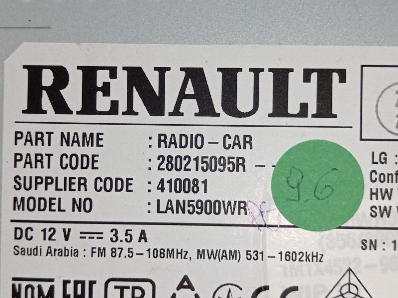 Recambio de sistema navegacion gps para dacia jogger (rk_) 1.0 tce 90 eco-g referencia OEM IAM 280215095R  
