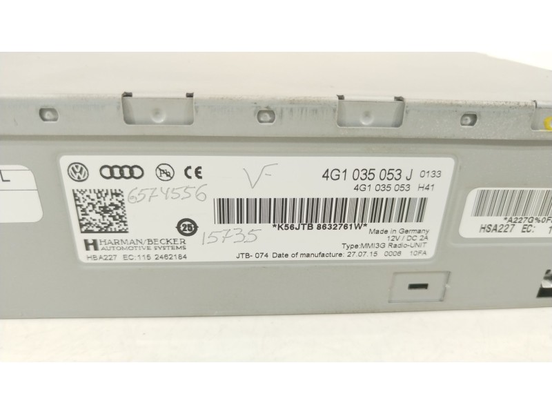 Recambio de sistema audio / radio cd para audi q5 (8rb) sq5 tdi quattro referencia OEM IAM 4G1035053J  