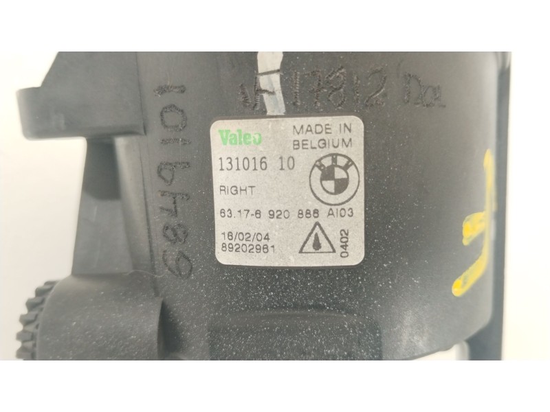 Recambio de faro antiniebla derecho para bmw x5 (e53) 3.0 d referencia OEM IAM 63176920886 89202961 