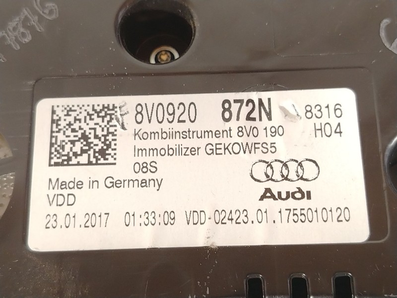 Recambio de cuadro instrumentos para audi a3 sportback (8va, 8vf) 1.0 tfsi referencia OEM IAM 8V0920872N A2C98176500 