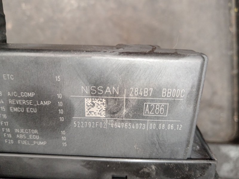 Recambio de caja reles / fusibles para nissan qashqai i (j10, nj10) 1.6 dci referencia OEM IAM 284B7BB00C  