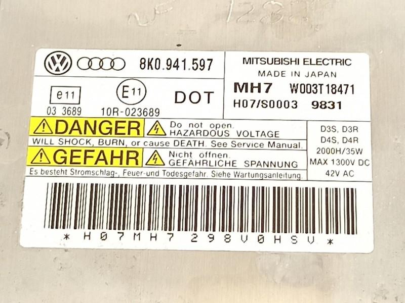 Recambio de centralita faros xenon para audi a5 sportback (8t) 2.0 tdi (105kw) referencia OEM IAM 8K0941597  