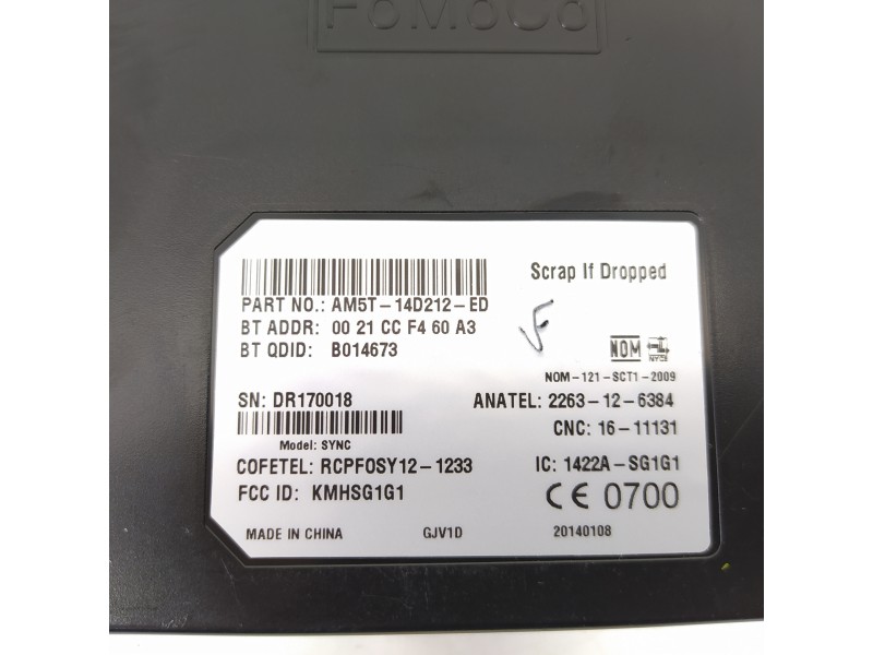 Recambio de modulo electronico para ford fiesta (ccn) titanium referencia OEM IAM AM5T14D212ED  