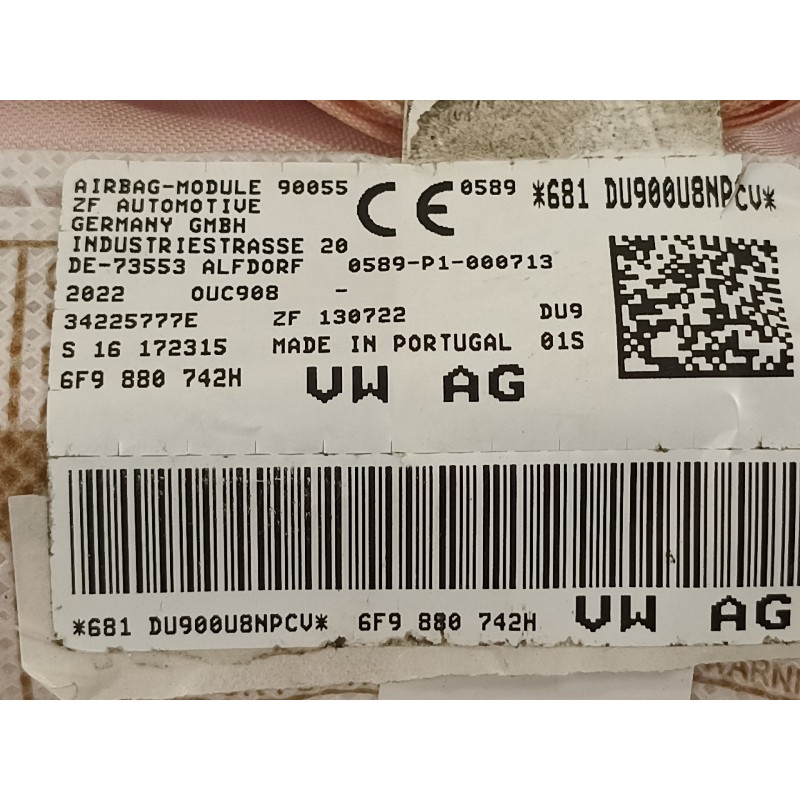 Recambio de airbag cortina delantero derecho para seat arona xperience referencia OEM IAM 6F9880742H  