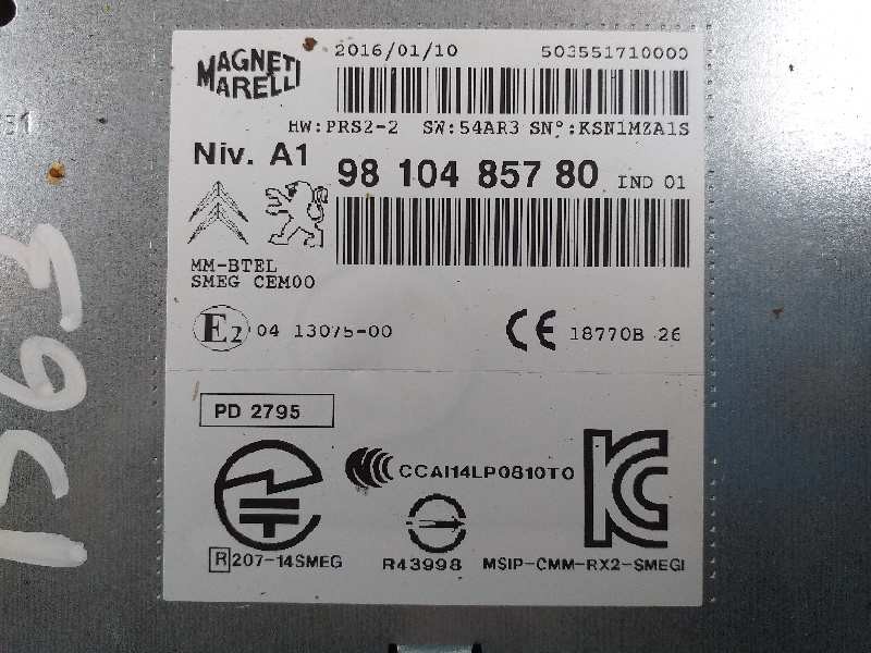 Recambio de sistema audio / radio cd para citroën c4 picasso live referencia OEM IAM 9810485780  